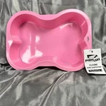 Puppy Cake Silicone Baking Mold Dog Bone Pan Pink 9" X 8" Birthday Adoption. Fixed Price $9.95.