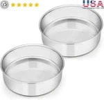 Stainless Steel Layer Cake Pans Set Of 2 Dishwasher Safe Durable Baking Tools Us. Fixed Price $17.07.