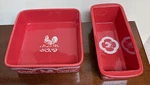 Lot Temptations By Tara Doodle Red Rooster Square Baking Dish Plus Rectangle. Fixed Price $52.20.