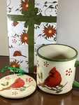 Temptations Seasonal Poinsettia Cardinal 16OZ Mug Ornament Lid W/ Gift Box. Fixed Price $24.90.
