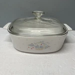 Corning Ware A-2B Country Cornflower Liter Square Casserole Dish W/glass Lid. Fixed Price $18.00.