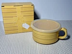 Temptations Ceramic Storage Bowls Stripes Color Gold & Box Microwave Safe New. Fixed Price $18.00.