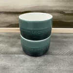 Le Creuset 7-OZ. Stoneware Round Straight Wall Ramekins Artichaut SET/2 Nwob. Fixed Price $39.95.