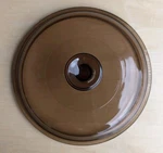 Pyrex Corning Vision Smoked Amber Glass Cookware Pot Lid V-25-C Vtg. Fixed Price $18.00.