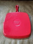 Cuisinart Grill Pan Square 9-1/4" Red Enamel Cast Iron Skillet Griddle C130-23. Fixed Price $17.99.