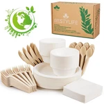 300PCS Compostable Paper Set Heavy-duty Biodegradable Plates, Bowls .... Fixed Price $58.17.