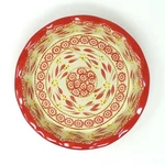 Temptations Old World 9" Round Pie Baking Dish Handpainted Red Lid PPP-SQ-796710. Fixed Price $24.99.