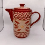 Temptations Temp-tations Old World Red Pitcher W/lid 7" X 6.5". Fixed Price $24.95.