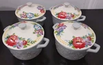 New Lot Of 4 Pioneer Woman Mini Casseroles With Lids Sweet Romance Blossoms. Fixed Price $50.00.
