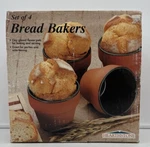 Hearthstone Bread Bakers - Set Of 4 Clay Glazed Pots For Baking & Serving New!. Fixed Price $47.50.