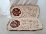 Temptations By Tara Soup Sandwich Plate Brown Floral Lace Ovenware. Fixed Price $15.99.
