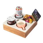 Couch Cup Holder Tray, Handy Soft Silicone Acacia Wooden Caddy For Bed .... Fixed Price $39.54.