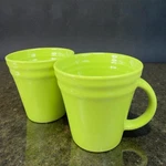 Rachael Ray Double Ridge Green Set Mugs Cups 12 Oz Ceramic New Sticker. Fixed Price $26.00.