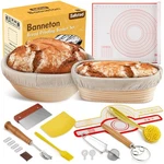 Banneton Bread Proofing Basket, Round And Oval Sourdough Starter Kit With Two.... Fixed Price $61.61.