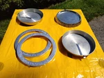 Lot Of 2 Mirro 1109M Cake Slider Pans, Pie Crust Shields & 10.5" Kaiser Tart. Fixed Price $24.99.