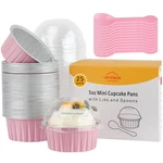 5OZ Mini Cake Pans With Lids 25 Pack, Foil Muffin Tin Small Baking Cups, Disposa. Fixed Price $12.04.