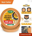Convenient 125 Ct 6.3" Air Fryer Liners - Oil Proof Sheets For Multiple Uses. Fixed Price $24.60.