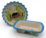 Mesa International School House Stoneware Pie Pan & Bread Loaf. Fixed Price $44.95.