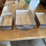 3 Piece Baum Bros Oven To Table Bakeware Set In Grey And White. Fixed Price $44.99.
