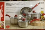 New Sunbeam Crawford 7 Piece Stainless Steel Cookware Set. Fixed Price $46.83.