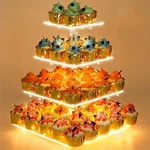 Yestbuy 4 Tier Cupcake Stand Acrylic Tower Display With Led Light Premium Holder. Fixed Price $26.07.