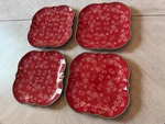 Temptations Floral Lace 10.5" Hand-painted Ceramic Plates Set Of 4 Certified. Fixed Price $55.00.