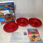 Big Top Donut Giant Silicone Bakeware 3 Piece Mold Set Red As Seen Tv. Fixed Price $14.99.