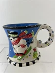 Temptations By Tara 3D Snowman Skiing Joy Coffee Tea Hot Cocoa Mug Cup Blue. Fixed Price $15.00.