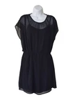 A8 New James Perse Standard Black Silk Viscose Liner Sash Tie Mini Dress Sz 1/S. Fixed Price $59.98.
