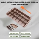 Wsnb 18 Slice Brownie Pan Pre Cut Carbon Steel Baking Tray With Oil Brush 12X8X2. Fixed Price $22.98.