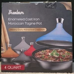 Bruntmor Cast Iron Moroccan 4 Quart Red Tagine Pot Kitchen Cookware Brand New. Fixed Price $74.99.