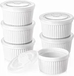 Dowan Ramekins 8 Oz Oven Safe With Lids, Creme Brulee Bowls, Porcelain. Fixed Price $44.08.