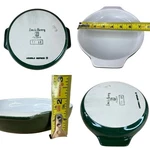 Emile Henry Stoneware Casserole Dish Green Handled Round 7 X 1 France. Fixed Price $17.99.