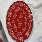 Large Temptations Red Floral Lace Tray 12 By 18.5 No Utensil Marks. Fixed Price $52.99.