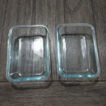 Pair Of Pyrex 8602 Cup Aqua Clear Glass Casserole Baking Dish 6X4X1.5 Inch. Fixed Price $14.40.