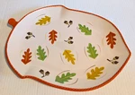 Temptations By Tara Fall Harvest Acorn Leaves Platter Serving Tray 12" X 14". Fixed Price $29.66.