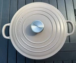 Le Creuset Sisal #24 Dutch Oven With Lid Enamel Cast Iron Rare Color France. Fixed Price $159.00.