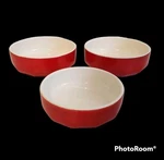 Vtg Vera Neumann Mikasa Red Poppy 6.25 & 5.25 Soup Cereal Bowls Set Japan F7100. Fixed Price $53.09.