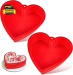 10 Inch Heart Shaped Cake Pans, 2 Pack Nonstick Large Silicone Baking Mold. Fixed Price $14.86.