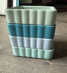 Sweese Porcelain 4 Square Ramekins Individual Snack Tray Dish Pastels K2. Fixed Price $35.00.