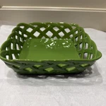 Temptations By Tara Presentable Ovenware Square Ceramic Bread Basket Green 9.5. Fixed Price $15.97.