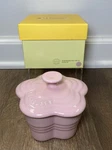 "chiffon Pink" Le Creuset 4" Small Flower-shaped Stoneware Ramekin Nwt Cocotte. Fixed Price $75.99.