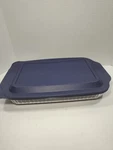 Pyrex 233-S Qt Rectangular Glass Baking Dish 13X9X2 W Blue Plastic Lid Usa. Fixed Price $24.99.