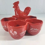 Temptations By Tara Doodle Ceramic Egg Holder Centertaining Serving Dish. Fixed Price $29.74.