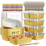 Lnyzqus 1.5LB Small Foil Pans With Lids 25 Pack, 7 X Individual. Fixed Price $32.33.