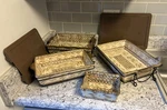 Temp-tations By Tara Old World Green 4 Piece Lot Presentable Ovenware Dish Set. Fixed Price $70.00.