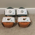 Pioneer Woman Green Snowflake Pumpkin Mini Cocotte With Lid Lot Of 4 Total Sets. Fixed Price $24.95.