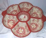 Temptations Old World Divided Appetizer Serving Dish/ Ceramic /hand Ptd. Fixed Price $22.40.