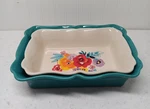 The Pioneer Woman 2-PIECE Rectangular Ruffle Top Ceramic Bakeware Set. Fixed Price $29.99.