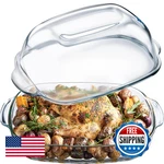 Simax Casserole Dish For Oven 8 Quart Glass Baking High Lid Set Microwave. Fixed Price $85.80.